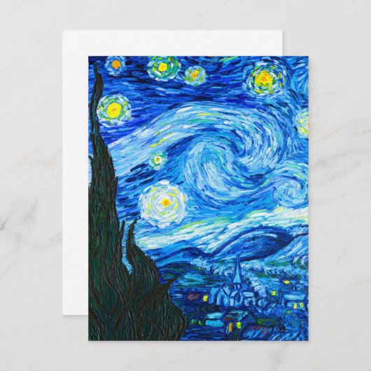 Van Gogh Starry Night RSVP Karte (Vorne/Hinten)