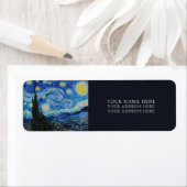 VAN GOGH "STARRY NIGHT" RÜCKKEHR-ADRESSE-ETIKETT (Insitu)