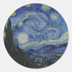 Van Gogh // Starry Night Runder Aufkleber