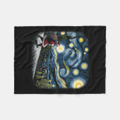 Van Gogh Starry Night Santa Christmas Winter Snowy Fleecedecke (Vorderseite (Horizontal))