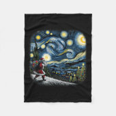 Van Gogh Starry Night Santa Christmas Winter Snowy Fleecedecke (Vorderseite)
