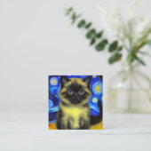 Van Gogh Starry Night Siamese Cat Begleitkarte (Stehend Vorderseite)