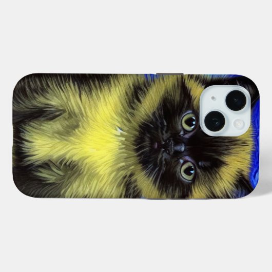 Van Gogh Starry Night Siamese Cat Case-Mate iPhone Hülle (Rückseite (Horizontal))