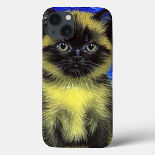 Van Gogh Starry Night Siamese Cat Case-Mate iPhone Hülle (Rückseite)