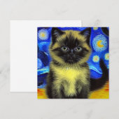 Van Gogh Starry Night Siamese Cat Einladung (Vorne/Hinten)
