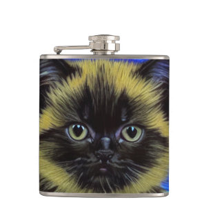 Van Gogh Starry Night Siamese Cat Flachmann