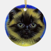 Van Gogh Starry Night Siamese Cat Keramik Ornament (Vorne)