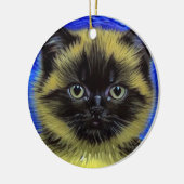 Van Gogh Starry Night Siamese Cat Keramik Ornament (Links)