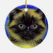 Van Gogh Starry Night Siamese Cat Keramik Ornament (Hinten)