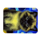 Van Gogh Starry Night Siamese Cat Magnet (Horizontal)