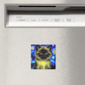 Van Gogh Starry Night Siamese Cat Magnet (In Situ (Geschirrspüler))