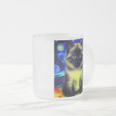 Van Gogh Starry Night Siamese Cat Mattglastasse (VorderseiteRechts)