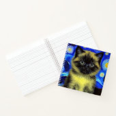 Van Gogh Starry Night Siamese Cat Notizblock (Innenseite)