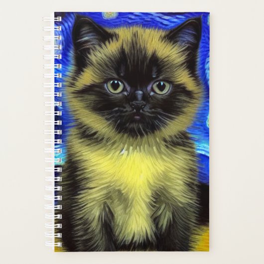 Van Gogh Starry Night Siamese Cat Planer (Vorderseite)