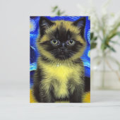 Van Gogh Starry Night Siamese Cat RSVP Karte (Stehend Vorderseite)