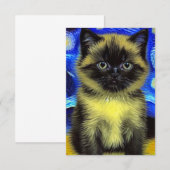 Van Gogh Starry Night Siamese Cat RSVP Karte (Vorne/Hinten)