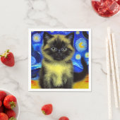 Van Gogh Starry Night Siamese Cat Serviette (Beispiel)