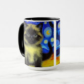 Van Gogh Starry Night Siamese Cat Tasse (Vorderseite Links)