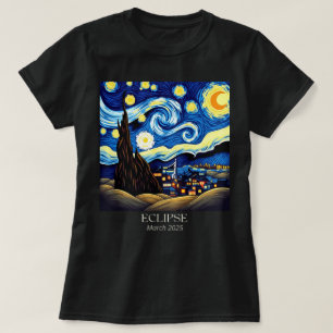 Van Gogh Starry Night Solar Eclipse Lunar Eclipse T-Shirt