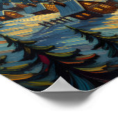 Van Gogh 'Starry Night' Square Giclée - 24x24 Poster (Ecke)