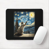 Van Gogh Starry Night Style Artistic Ragdoll Chat Mousepad (Mit Mouse)