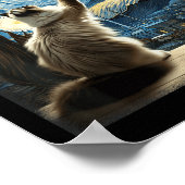 Van Gogh Starry Night Style Artistic Ragdoll Chat Poster (Ecke)