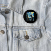 Van Gogh Starry Night Style Artistic Russian Blue Button (Beispiel)