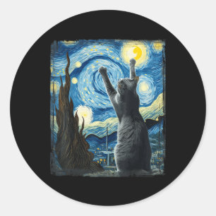 Van Gogh Starry Night Style Artistic Russian Blue Runder Aufkleber