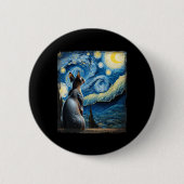 Van Gogh Starry Night Style Artistic Sphynx Cat Button (Vorderseite)
