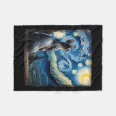 Van Gogh Starry Night Style Artistic Sphynx Cat Fleecedecke (Vorderseite (Horizontal))