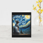 Van Gogh Starry Night Style Artistic Sphynx Cat Karte (Gelbe Blume)