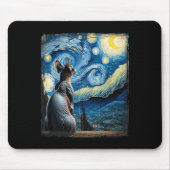Van Gogh Starry Night Style Artistic Sphynx Cat Mousepad (Vorne)