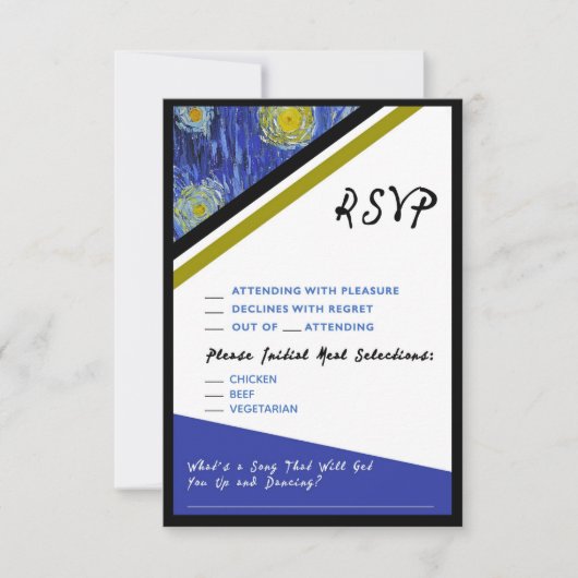Van Gogh Starry Night Style UAWG Hochzeitsgehäuse RSVP Karte (Vorderseite)