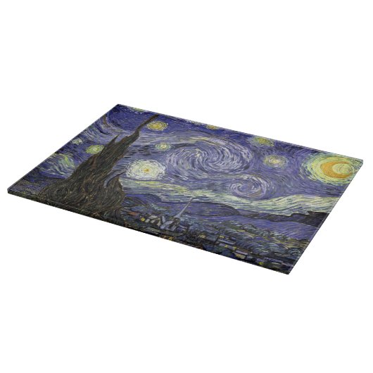 Van Gogh Starry Night Tempered Glass Cutting Board Schneidebrett (Ecke)