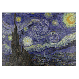 Van Gogh Starry Night Tempered Glass Cutting Board Schneidebrett