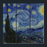 Van Gogh Starry Night Triptychon<br><div class="desc">Starry Night von Vincent Van Gogh,  Oil on Leinwand,  1889.</div>