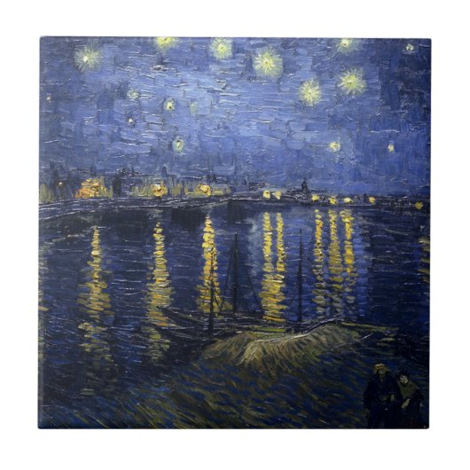 Van Gogh Starry Night über der Rhone Fliese (Vorderseite)
