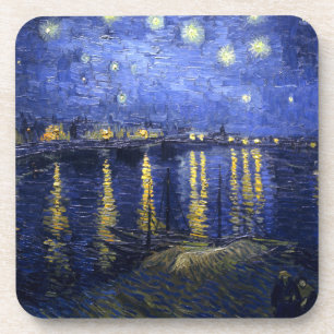 Van Gogh: Starry Night über der Rhone Getränkeuntersetzer