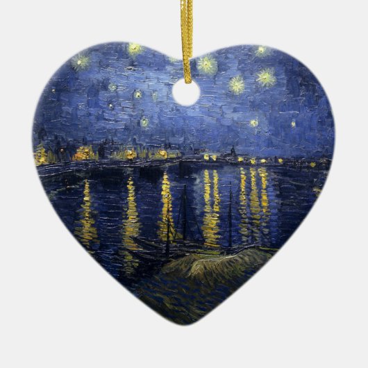Van Gogh Starry Night über der Rhone Keramikornament (Vorne)