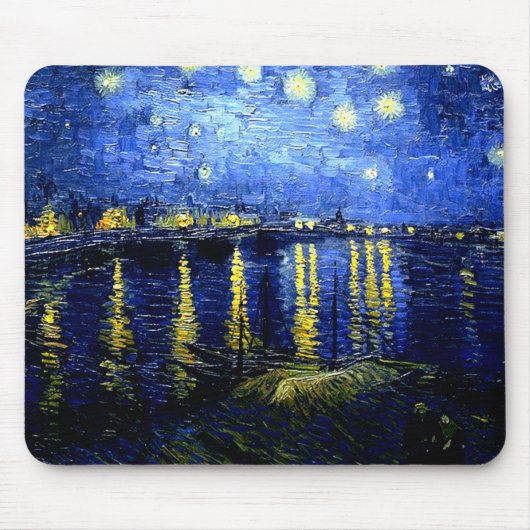 Van Gogh - Starry Night über der Rhone Mousepad (Vorne)