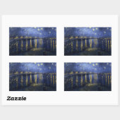 Van Gogh Starry Night über der Rhone Rechteckiger Aufkleber (Blatt)