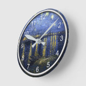 Van Gogh - Starry Night über der Rhone Runde Wanduhr (Winkel)