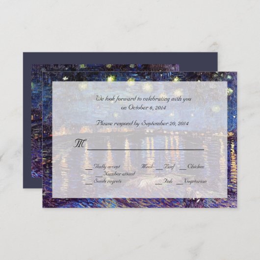 Van Gogh Starry Night über der Rhone uAwg Einladung (Vorne/Hinten)