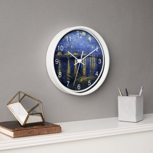 Van Gogh - Starry Night über der Rhone Uhr (Büro)