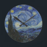 Van Gogh Starry Night Wall Uhr<br><div class="desc">Vincent van Goghs Kunstmeisterwerk auf einer Uhr für Ihre Wand.</div>