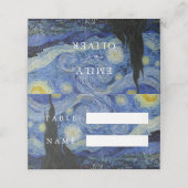 Van Gogh Starry Night Wedding Platzkarte (Außenseite Aufgefaltet)