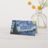 Van Gogh Starry Night Wedding Platzkarte (Rückseite)
