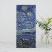 Van Gogh Starry Night Wedding Program (Stehend Vorderseite)