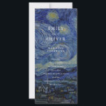 Van Gogh Starry Night Wedding Program<br><div class="desc">Modernes Hochzeitsprogramm mit minimalistischer Monogramm-Typografie und Hintergrund der Van Gogh Starry Night-Malerei</div>