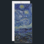 Van Gogh Starry Night Wedding Program<br><div class="desc">Modernes Hochzeitsprogramm mit minimalistischer Monogramm-Typografie und Hintergrund der Van Gogh Starry Night-Malerei</div>